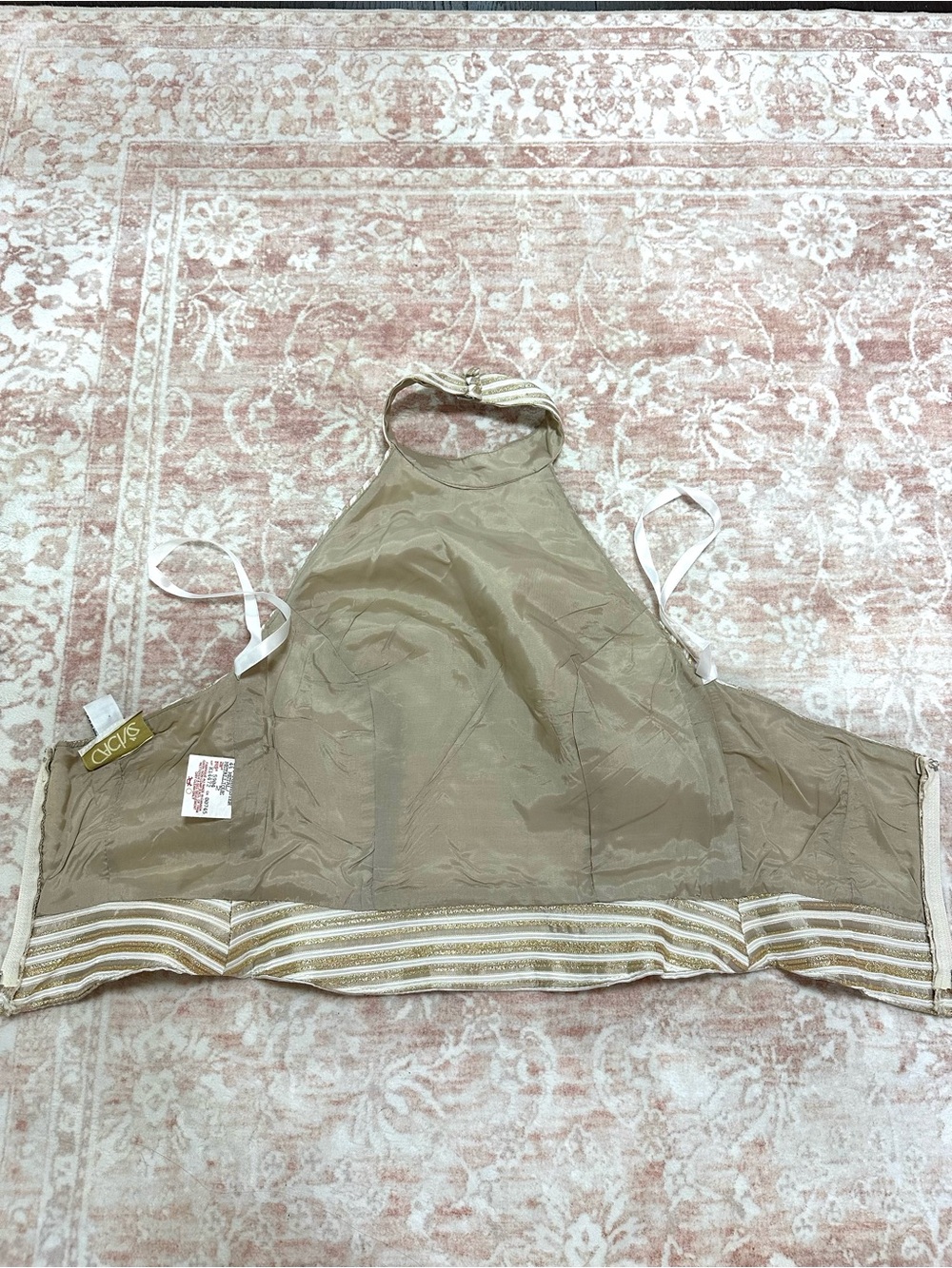 Vintage ✨ Caché Metallic Striped Halter Top - Y2K - Picture 6 of 10
